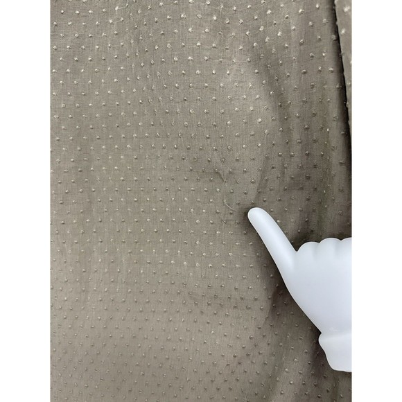 Ann Taylor Women's Button Up Blouse Taupe Brown Long Sleeve Size Small Textured - Picture 5 of 10